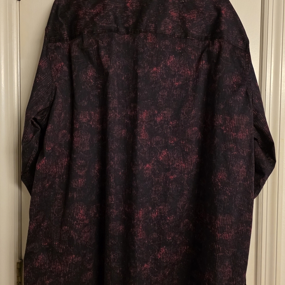 Robert Graham Men's Burgundy Skull Patterned Shirt - Picture 2 of 2